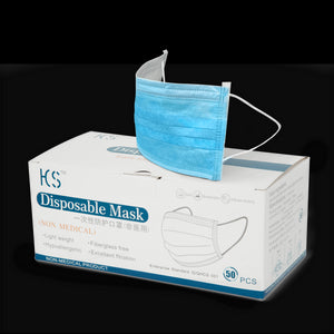 Mundschutz 3-lagig blau (50)